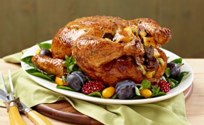 Truffle-Scented Roast Turkey with Shallots and Chestnuts 