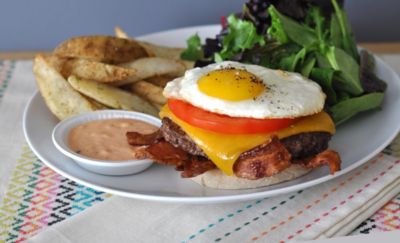 Breakfast Burger with Bacon, Egg & Bloody Mary Mayo | D'Artagnan